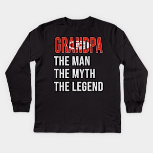 Grand Father Tunisian Grandpa The Man The Myth The Legend - Gift for Tunisian Dad With Roots From  Tunisia Kids Long Sleeve T-Shirt